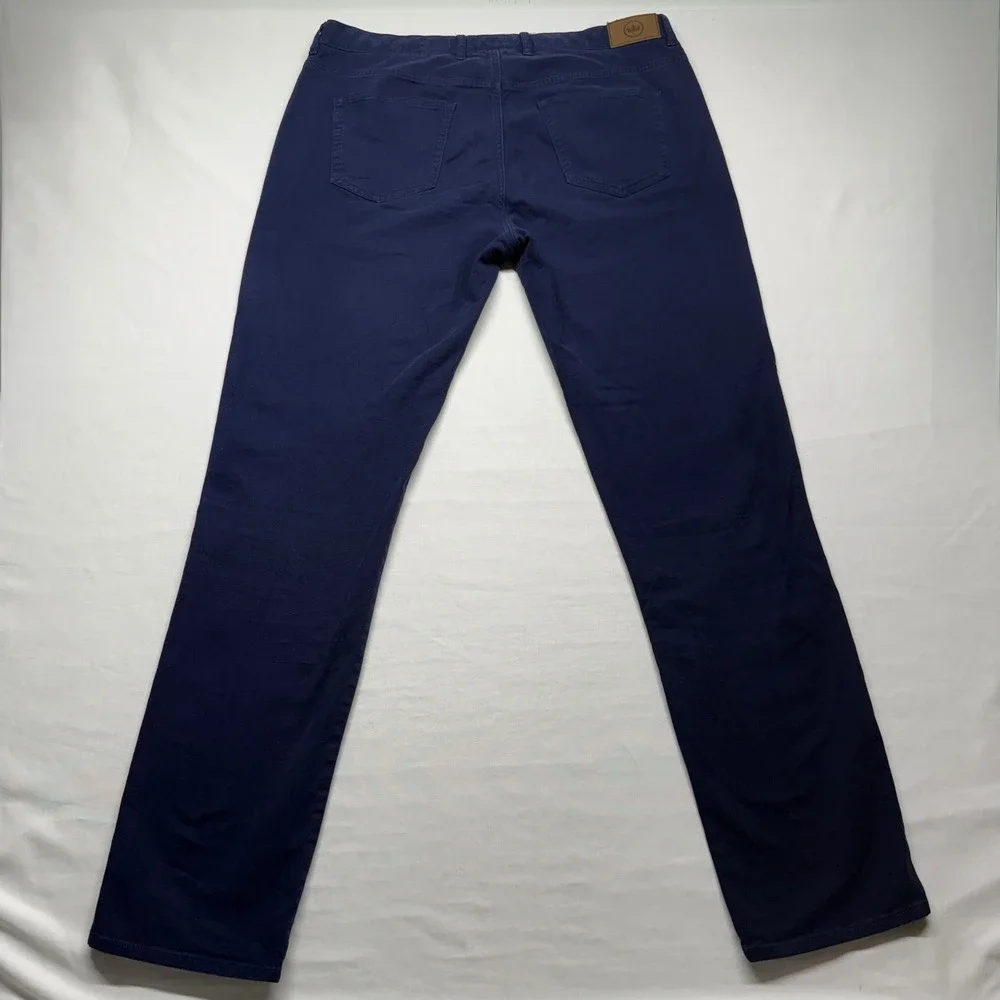 Peter Millar Crown Cotton Canvas 5 Pocket Pants Navy 36x32 Stretch Golf Classic